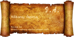 Vékony Ágota névjegykártya